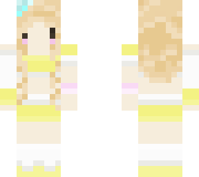 shy yellow kawaii chibi girl