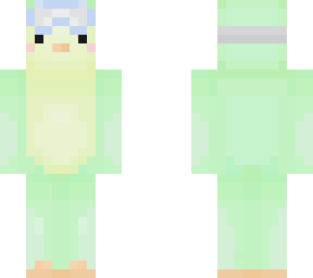 yellowish-green green n blue penguin w goggles
