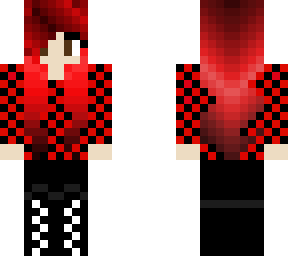 girl in black and red