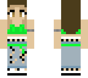 girl with green outfit