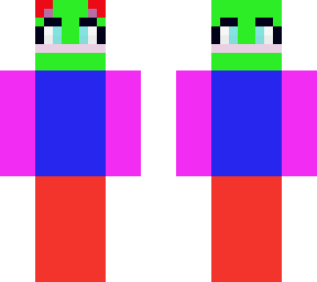 neon girl with eyes on the back of her head