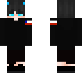 skin facherita con ojos azules con bandera de chile