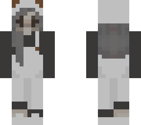 white overalls with bear hat