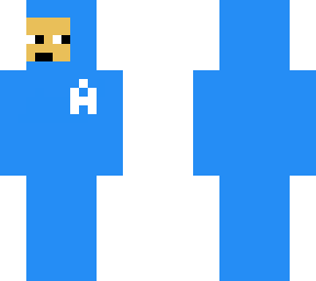 a bald dude in blue