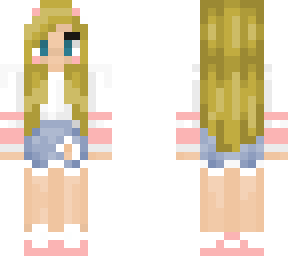 cute blonde girl with pink animal ears