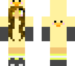 duck skin girl wearing tennis ball socks