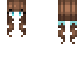 new female hb - brown fade w/ pigtails & turquoise bows