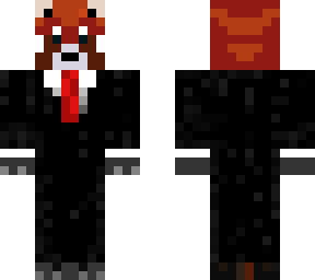 red panda in a tuxedo