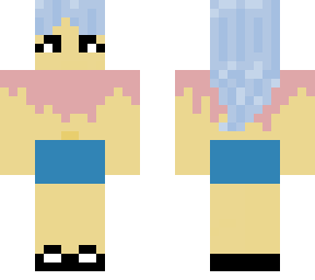 simple blue haired ripped tee-shirt girl