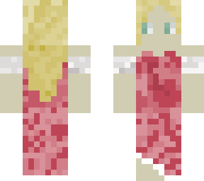 blonde girl red dress