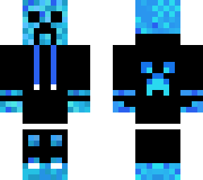 Blue Creeper In Hoodie | Minecraft Skin