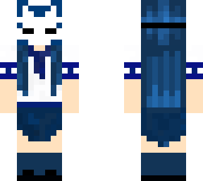 blue fox mask school girl