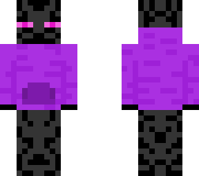 enderman in a purple hoodie