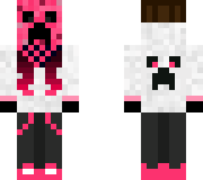 pink creeperninja with creeper mask