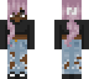pink haired girl with black skin (#blm)