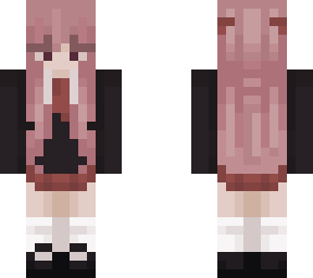 school girl w/ pink hair