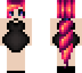 cute black dress with heels (credit to eloisebases for the hair base)
