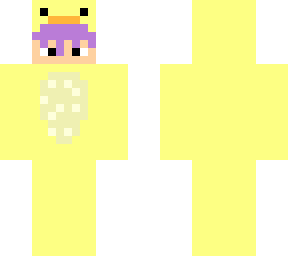cute duck boy, purple hair
