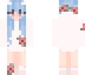 cute flower girl with blue hair