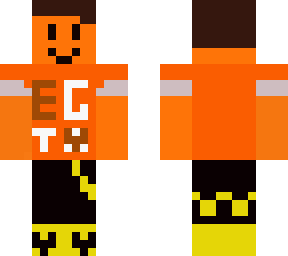 my roblox skin but all the red is orange without his cap