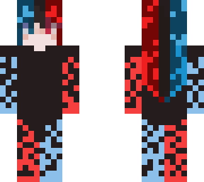 red/blue pixel girl