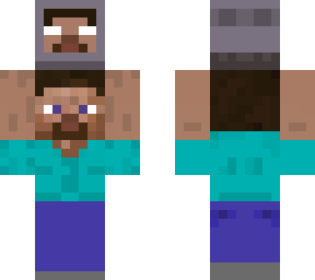 steve holding herobrine