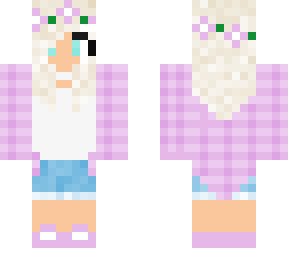 blonde hair girl with plaid skirt (fixed re-uploaded)