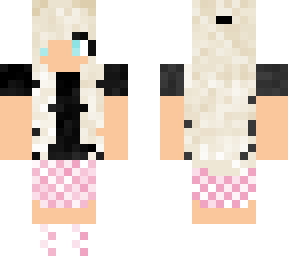 blonde hair girl with plaid skirt