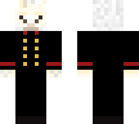 snow white llama in uniform