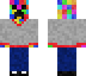 cool rainbow pixel creeper whith swetshirt