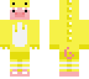 pig in yellow dino onesie