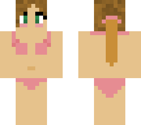 pink girl bikini with light brown hair