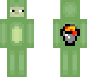 steve frog! by rosehastoes but with lava bucket