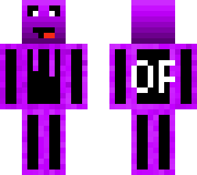 purple of jumpsuit and gradient head