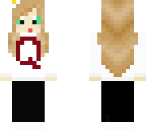 q of queen- anime cute girl, blonde hair+green eyes