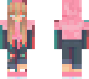 pink glitched girl