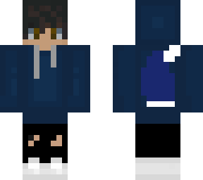 blue hoodie with a fox tail.