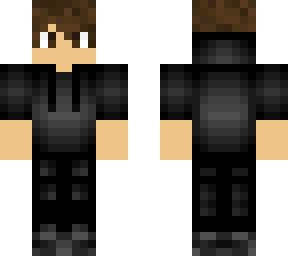 black/gray hoodie brown haired and eyed male