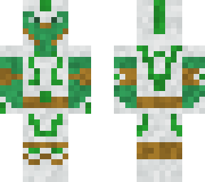 green and silver armor