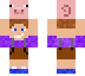 boy carrying pig
