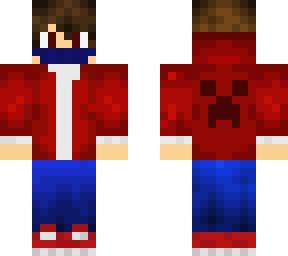 red hoodie boy w/ corona virus face mask