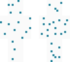 white with blue dots
