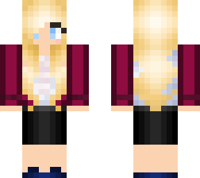 blonde teacher (burgundy blazer)