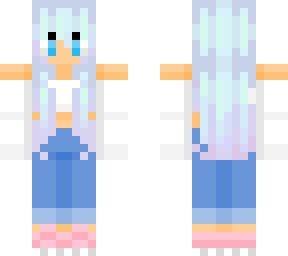 girl with white shirt and blue hair