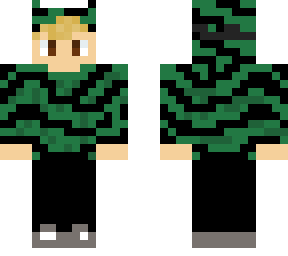 green hoodie with dream's mask up