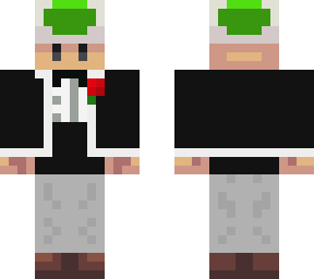 green toad in a tuxedo