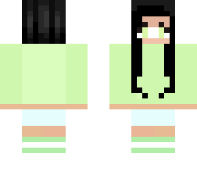 lazy girl with black hair and green eyes