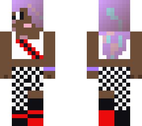 pastel hair//checkered outfit//tan skin/