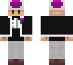purple toad in a tuxedo
