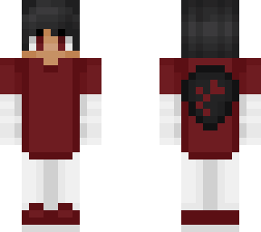 red and white skin, with a black and red dragon shield